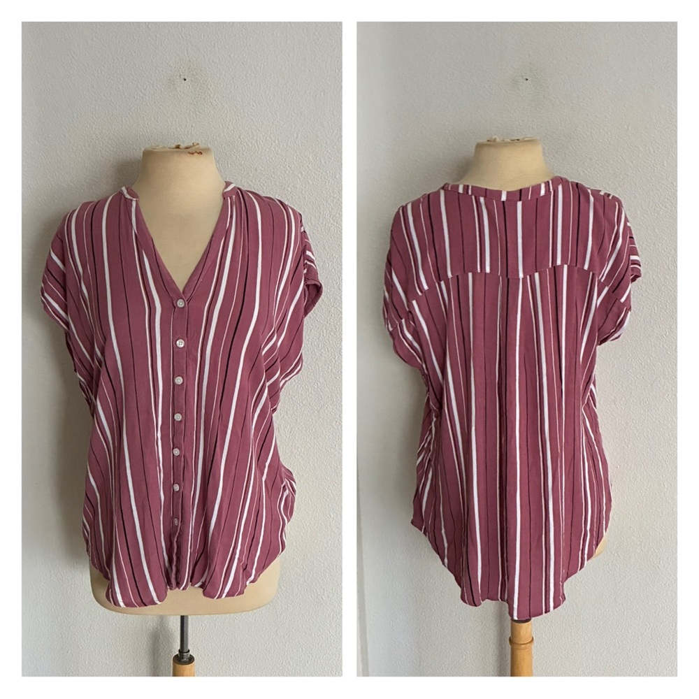 Torrid Striped Button Down - image 1